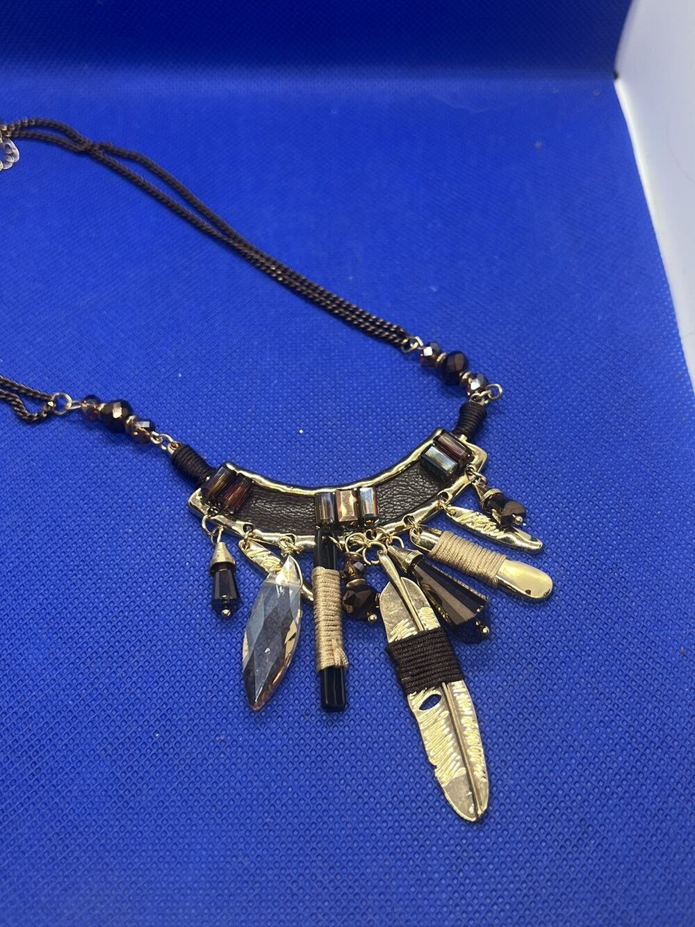 Artisan Handmade Costume Jewelry Tassel And Large Beaded Necklace #UR31